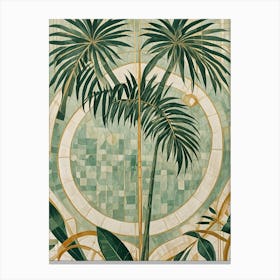 Palm Trees In A Circle Canvas Print