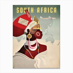 South Africa, Woman In Traditional Costume Canvas Print