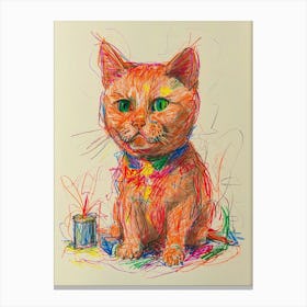 Cat Drawing Canvas Print