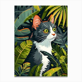 Cat In The Jungle 28 Canvas Print