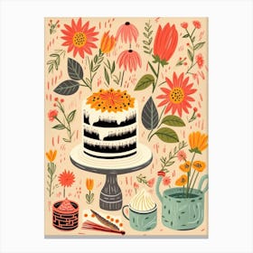 Birthday Cake Illustration 6 Canvas Print