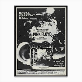 Pink Floyd At The Royal Festival Hall, London Poster 1960 Canvas Print