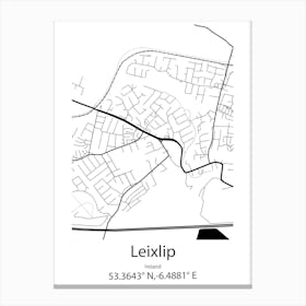 Leixlip,Ireland Minimalist Map Canvas Print