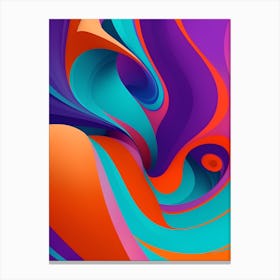 Abstract Colorful Waves Vertical Composition 24 Canvas Print