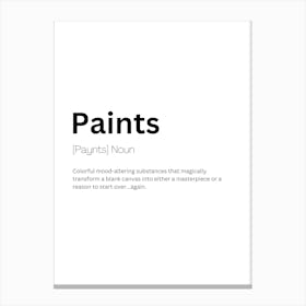 Paints Definition Meaning Canvas Print