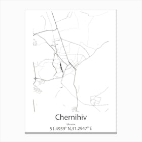 Chernihiv,Ukraine Minimalist Map Canvas Print