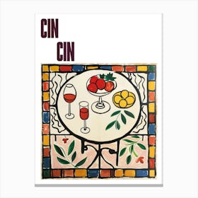 Cin Cin Poster Wine With Friends Matisse Style 7 Canvas Print