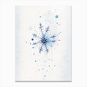 Graupel, Snowflakes, Minimalist Watercolour 1 Canvas Print