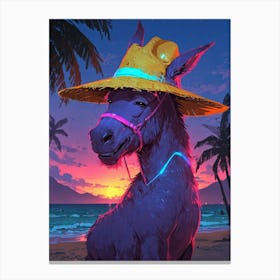 Donkey On The Beach 1 Canvas Print