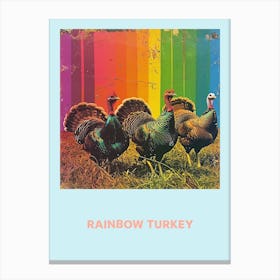 Rainbow Turkey Poster 3 Canvas Print