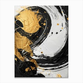 Abstract Black And Gold Painting 41 Canvas Print