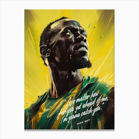 Usain Bolt Art Quote Canvas Print