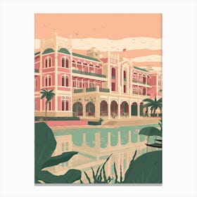 Chennai India Travel Illustration 2 Canvas Print