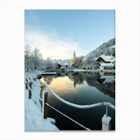 Winter church at the lake | Ladis | Tirol | Austria Canvas Print