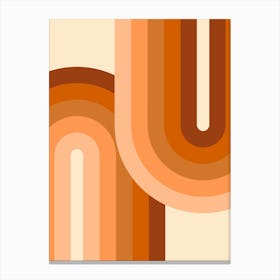 Midcentury Modern Geometric Arch Rainbow 14 In Rustic Earthy Terracotta 01 Canvas Print