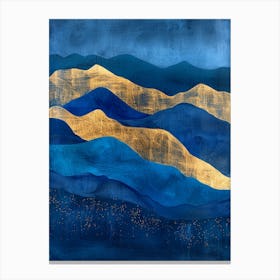 Blue Gold Mountains Canvas Print