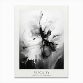 Fragility Abstract Black And White 4 Poster Canvas Print