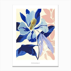 Colourful Flower Illustration Poster Periwinkle 2 Canvas Print