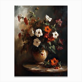 Baroque Floral Still Life Petunia 1 Canvas Print