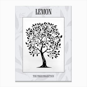Lemon Tree Simple Geometric Nature Stencil 2 Poster Canvas Print