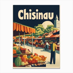 Aihrgdesign A 1970s Inspired Travel Poster For Chisinau 3 Canvas Print