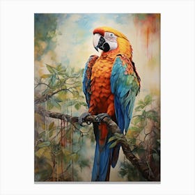 Vivid Canopy: Colorful Macaw Wall Print Canvas Print