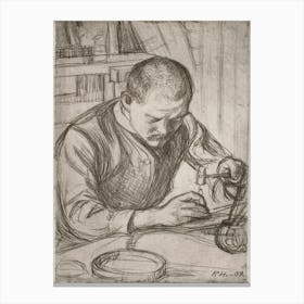 Arttu Embossing Copper (1909), Pekka Halonen Canvas Print