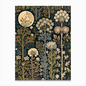 William Morris Moonlight And Flowers Canvas Print