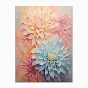 Pastel Dahlia Pedals Painting 2 Canvas Print