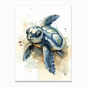 Baby Turtle Watercolour Nursery 2 Canvas Print