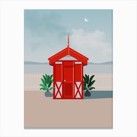 Red House In Mint Canvas Print