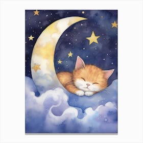 Baby Kitten 7 Sleeping In The Clouds Canvas Print