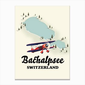 Bachalpsee Switzerland lake Travel map Canvas Print