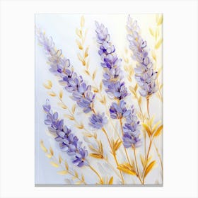 Lavender Plant And Golden Leaves Canvas Print