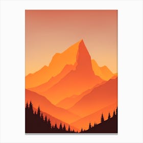 Misty Mountains Vertical Composition In Orange Tone 326 Canvas Print