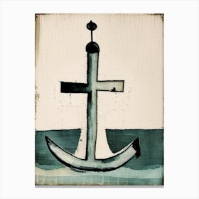 Anchor Symbol Abstract Painting Canvas Print