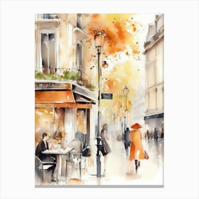 Paris Cafe Painting Canvas Print