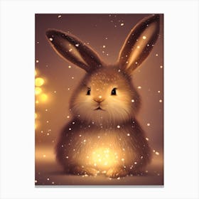 Bunny In The Snow Canvas Print