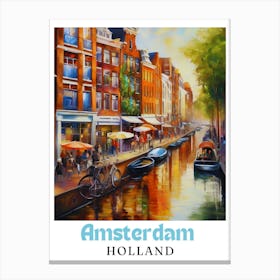 Netherlands Amsterdam, travel poster, wall art print, Amsterdam painting,24 Canvas Print