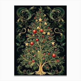 William Morris Style Christmas Tree 12 Canvas Print