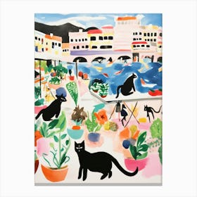 The Food Market In Positano 2 Illustration Canvas Print