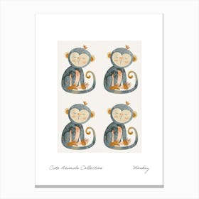 Cute Animals Collection Monkey 2 Canvas Print