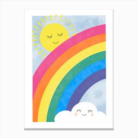 Rainbow And Sun Canvas Print