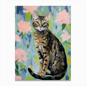 A Bengal Cat Painting, Impressionist Painting 4 Canvas Print