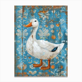 Duck In Blue Canvas Print