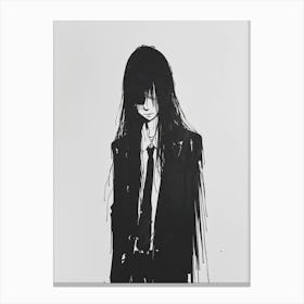 Anime Girl With Long Hair Canvas Print