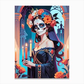 Floral Catrina Painting (10) Canvas Print