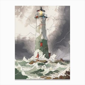 Stormy Lighthouse Canvas Print