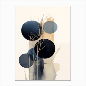 Black, Blue And Gold Abstract Painting 2 Canvas Print