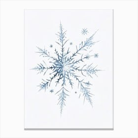 Ice, Snowflakes, Pencil Illustration 3 Canvas Print